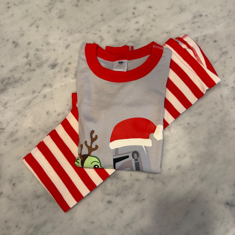 Hanna Andersson Star Wars Mandalorian Christmas Pajamas Set Kids Size 10 140cm